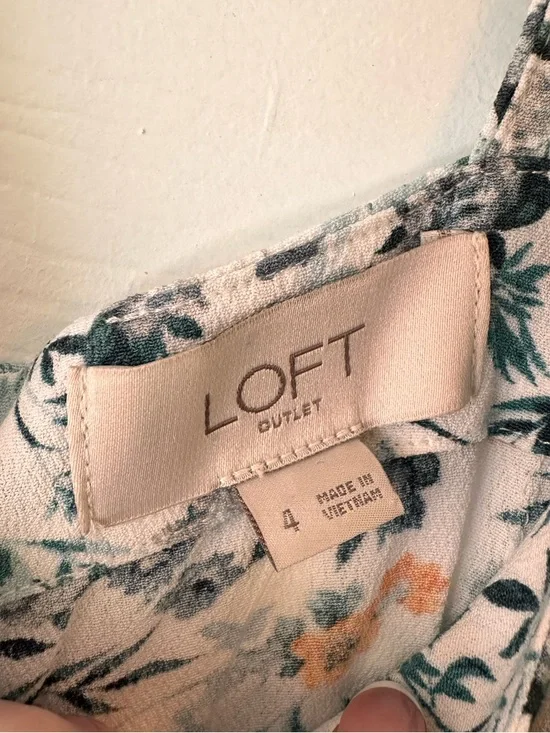 Loft Outlet Floral Ruffled Strap Dress - Picture 3 of 6